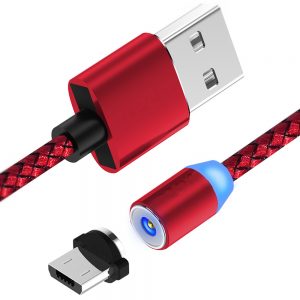 Bakeey 360 Degree Magnetic LED Micro USB Braided Data Charging Phone Cable for Huawei Xiaomi