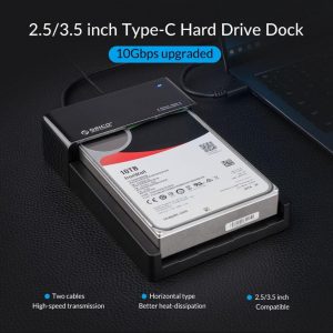 Hard Drive Box Enclosure 2.5/3.5″ HDD/SSD Sata to USB C 3.1