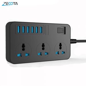 Power Strip Surge Protector 3 Universal Outlets with 6 USB Sockets