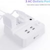 Power Strip with USB, iClever USB Charging Station with 3 Outlet 4 USB Ports, 10A 5ft Extension Cord, Dual Switch Control, Overload Protection